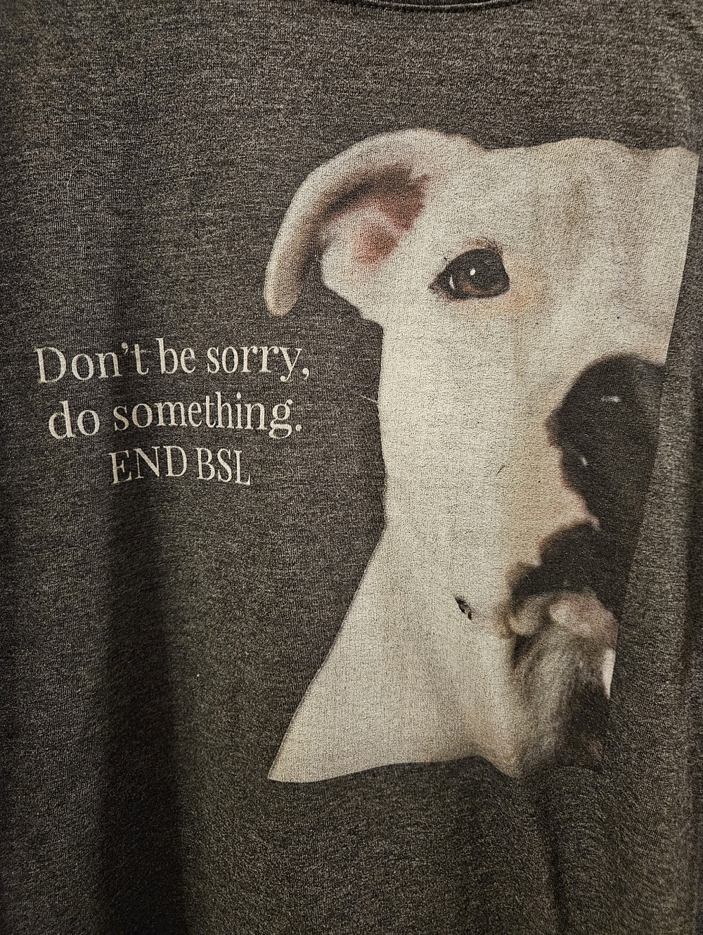 Bella Canvas Dark Gray Dog Advocacy T-Shirt with White Dog Graphic
